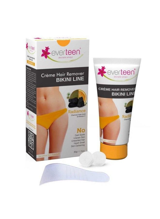 everteen Radiance Bikini Line Hair Remover Creme With Charcoal Kojic Acid And Vitamin C 50 G  - Image 2