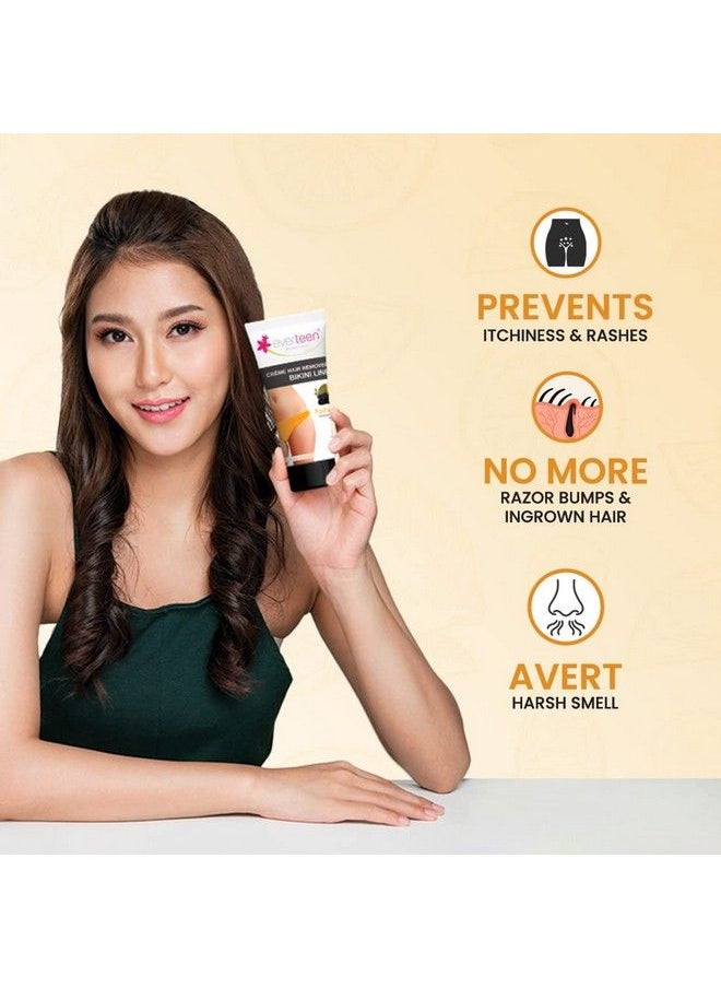 everteen Radiance Bikini Line Hair Remover Creme With Charcoal Kojic Acid And Vitamin C 50 G  - Image 4