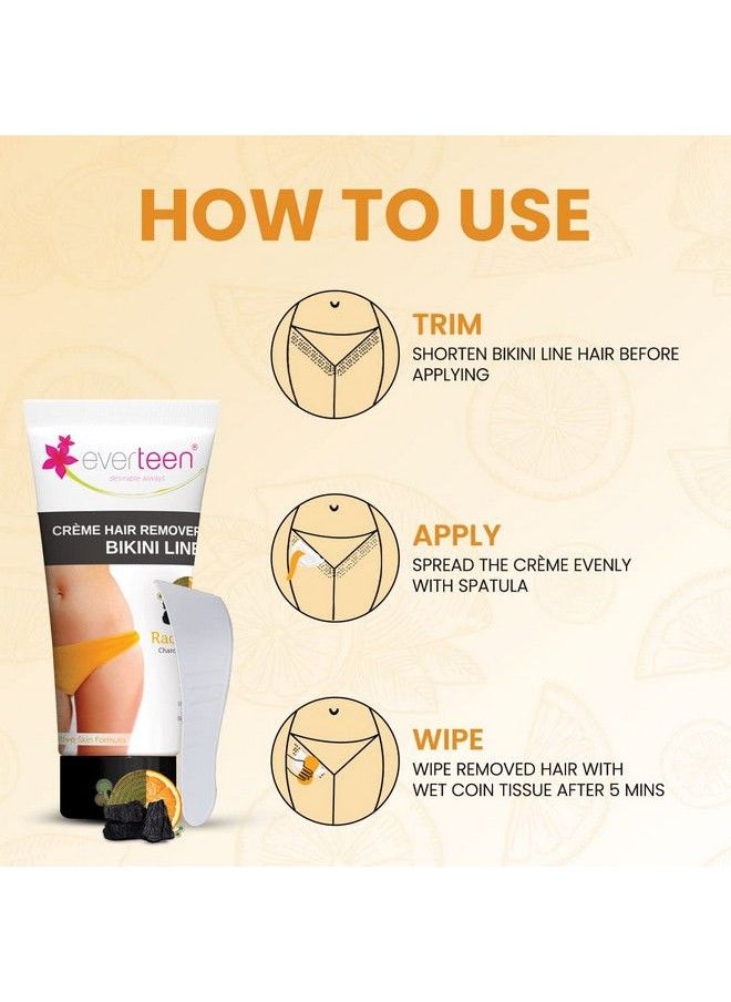 everteen Radiance Bikini Line Hair Remover Creme With Charcoal Kojic Acid And Vitamin C 50 G  - Image 5