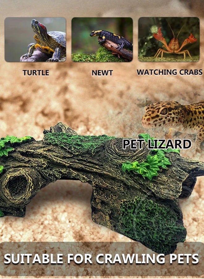 وهاواي Fish Tank Decorations Resin Hollow Tree Trunk Ornament, Bettas House Cave Wood House Decor for Aquarium Decorations 16x8x5cm - Image 4