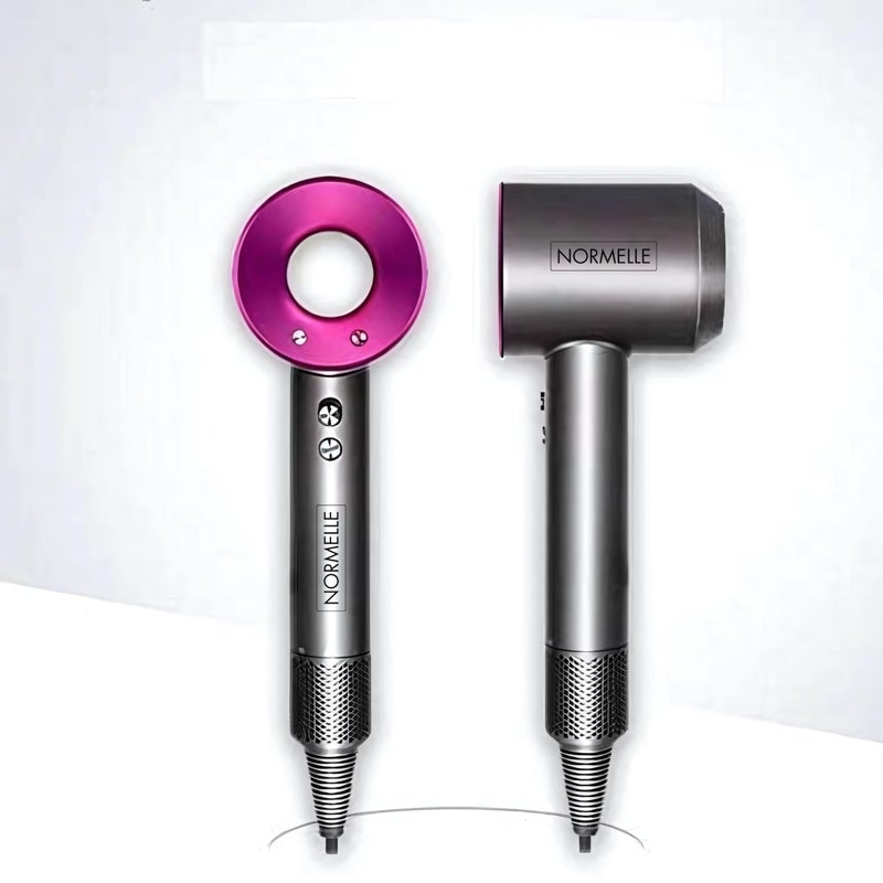 Normelle Hollow Leafless Hair Dryer Rose Red – 1600W High Speed Negative Ion Blow Dryer with Intelligent Temperature Control, Silent Motor, Constant Temperature Care, Lightweight Styling Tool - Image 1