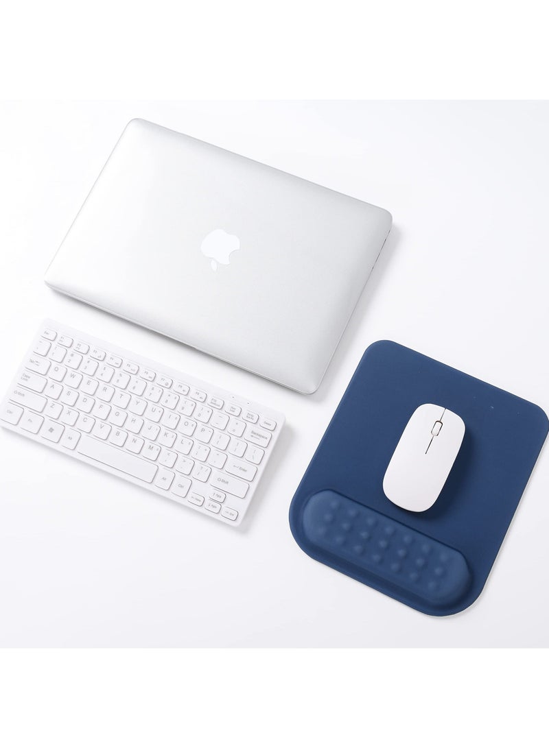 Captaintech SYOSI Superfine Fiber Soft Memory Foam Ergonomic Mouse Pad with Wrist Rest Support, Comfortable Large Mousepad with Non-Slip Base for Computer, Gaming, Office, Etc (Navy Blue) - Image 4