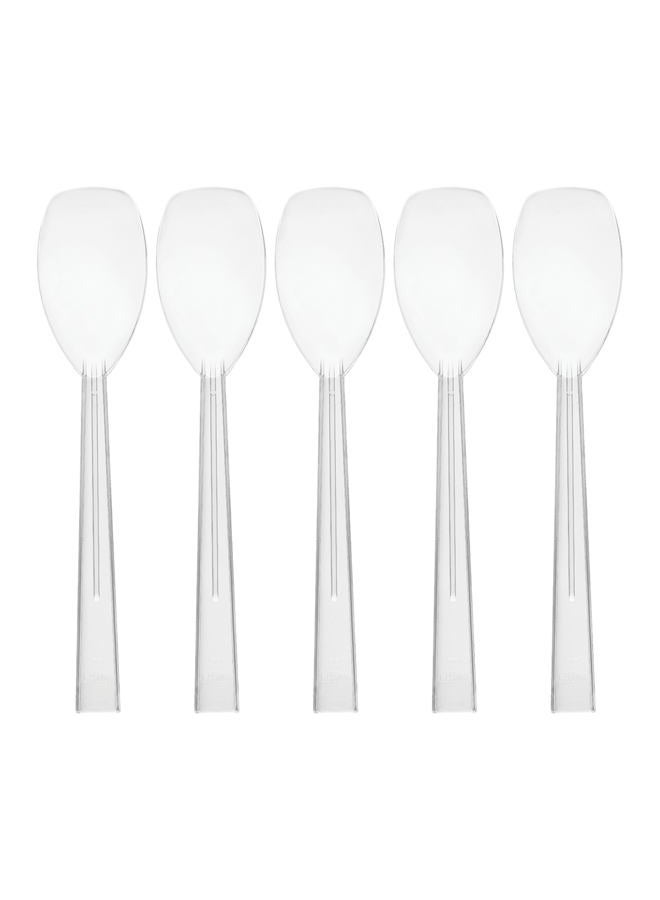 Party Essentials Hard Plastic 9" Serving Spoons, Clear, 12 Count - Image 1