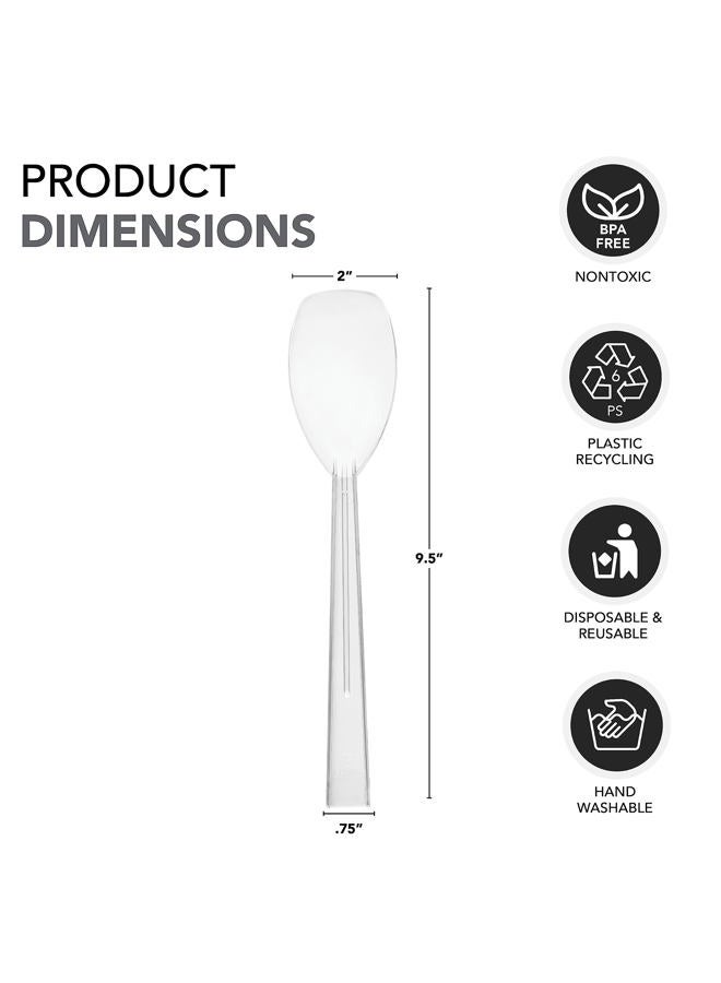 Party Essentials Hard Plastic 9" Serving Spoons, Clear, 12 Count - Image 4