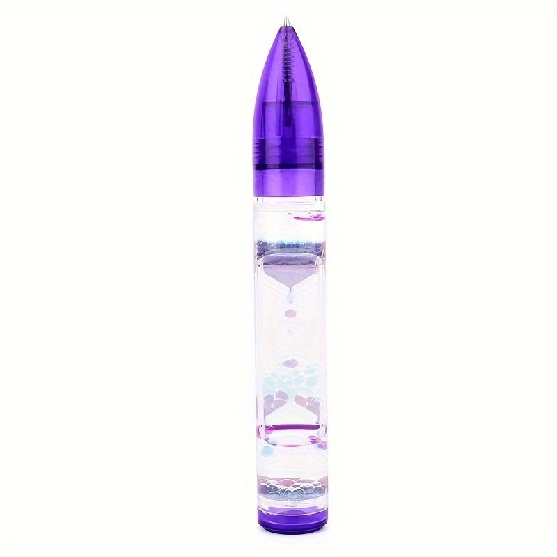Creative Colorful Oil Drop Pen – Stress Relief Liquid Hourglass Desk Toy for Students - Image 1