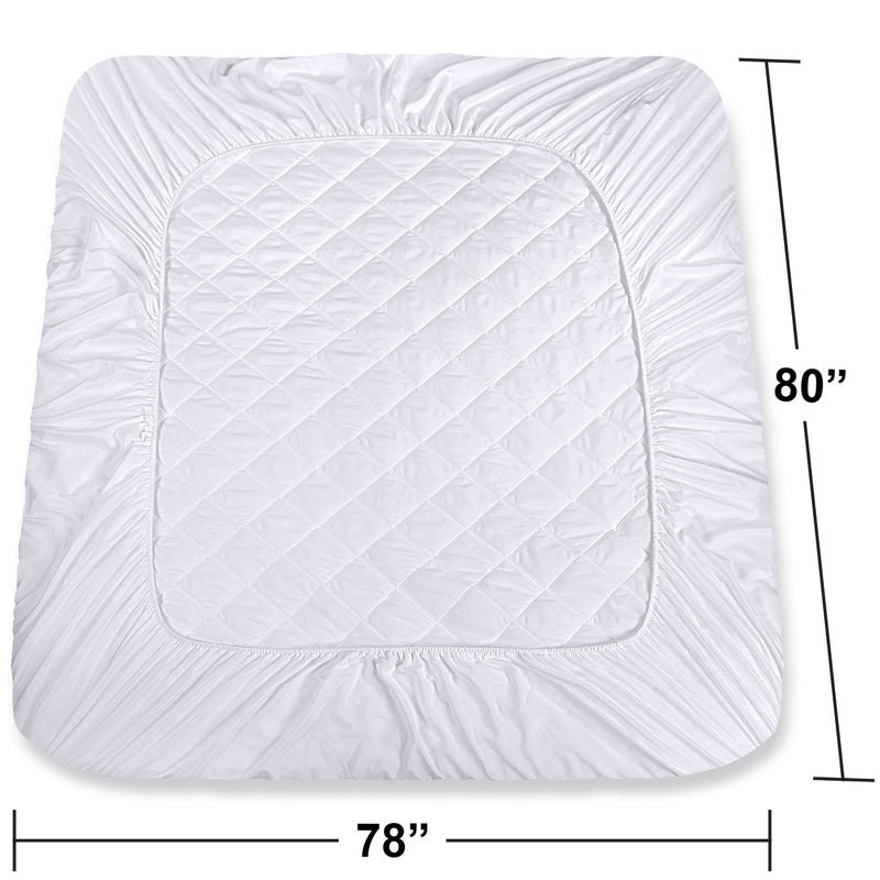 Utopia Bedding Quilted Fitted Mattress Pad, King Size, Elastic Fitted Mattress Topper Protector and Cover Stretches up to 16 Inches Deep, Machine Washable (White) - Image 4