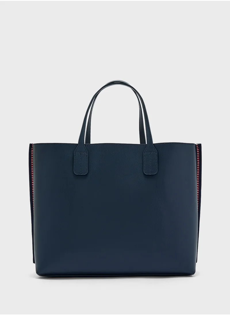 TOMMY HILFIGER Logo Detail Zip Over Tote