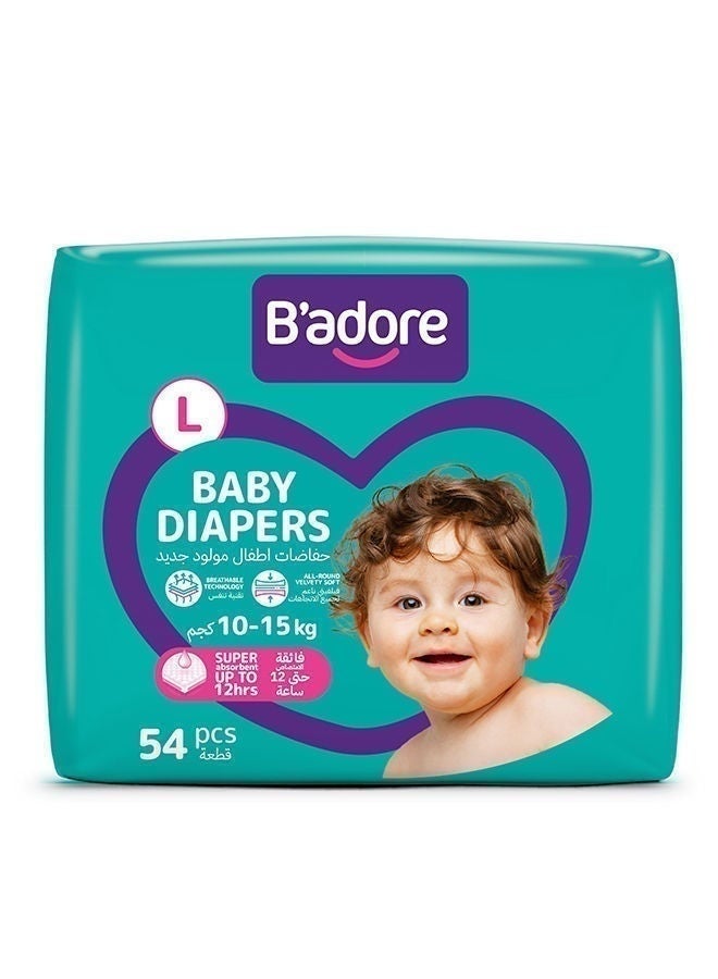 b'adore. Baby Diapers Large, 10-15 Kg, Malaysia