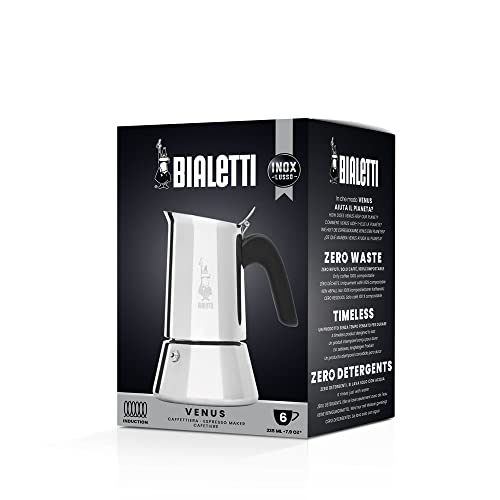Bialetti - New Venus Induction, Stovetop Coffee Maker, Suitable for all Types of Hobs, Stainless Steel, 6 Cups (7.9 Oz), Silver - Image 2