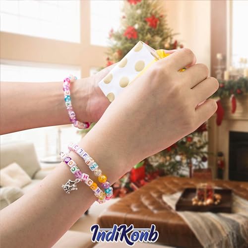 INDIKONB Alphabet Letter Cube 6mm | Colorful Alphabet for Bracelets | Cube Letter for Jewelry Making, DIY Crafts, and Personalized Accessories | 650 Pieces (Multicolor White) - Image 5