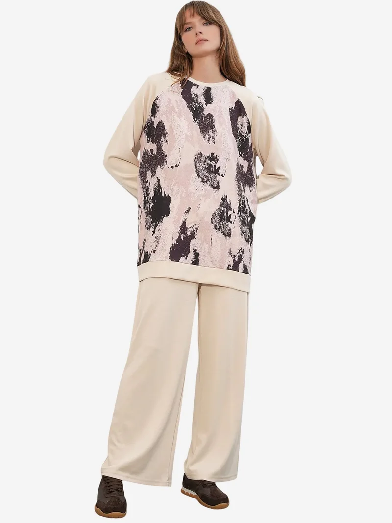 Big Dart BDART Oversize Abstract Print Crew Neck Tunic & Pants Set