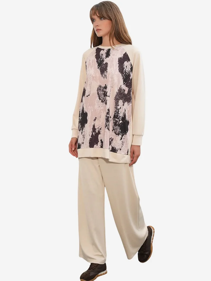 Big Dart BDART Oversize Abstract Print Crew Neck Tunic & Pants Set