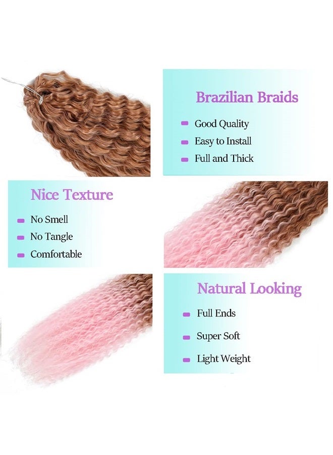 TATOUS Water Wave Crochet Hair Synthetic Brazilian Braids Curly Crochet Hair 3 PACKS Afro Kinky Curly Soft Black Braiding Hair Extensions Deep Water Wave Synthetic Crochet Hair For Black Women (20 Inch (Pack - Image 5