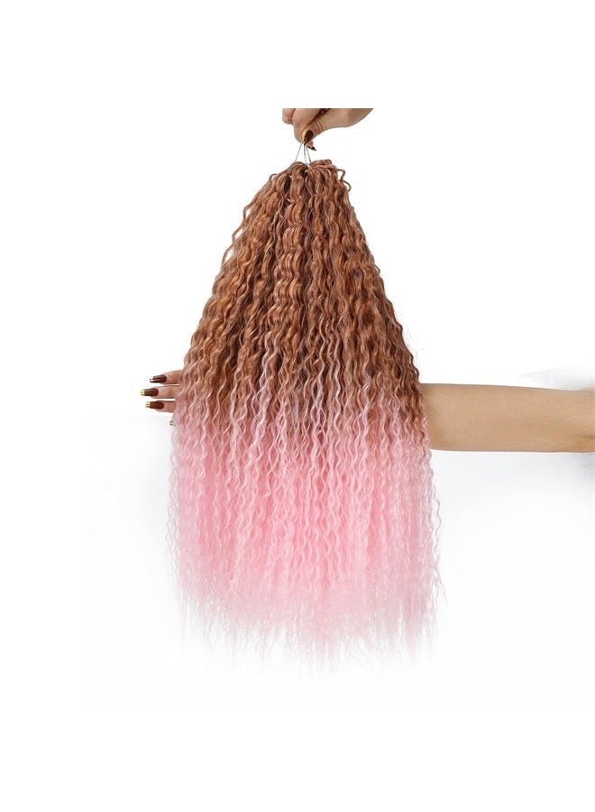 TATOUS Water Wave Crochet Hair Synthetic Brazilian Braids Curly Crochet Hair 3 PACKS Afro Kinky Curly Soft Black Braiding Hair Extensions Deep Water Wave Synthetic Crochet Hair For Black Women (20 Inch (Pack - Image 1