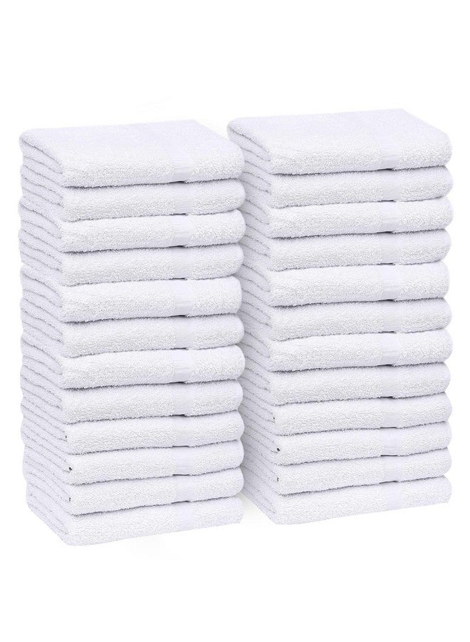 GOLD TEXTILES White Hand Towels 24 Pack (15x25 Inches) Cotton Blend Salon Towels Thin, Light Weight, Quick Drying Spa Towels - Image 1