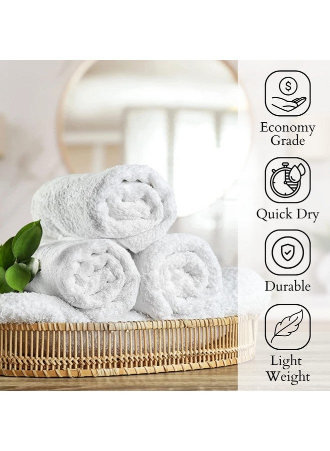 GOLD TEXTILES White Hand Towels 24 Pack (15x25 Inches) Cotton Blend Salon Towels Thin, Light Weight, Quick Drying Spa Towels - Image 2