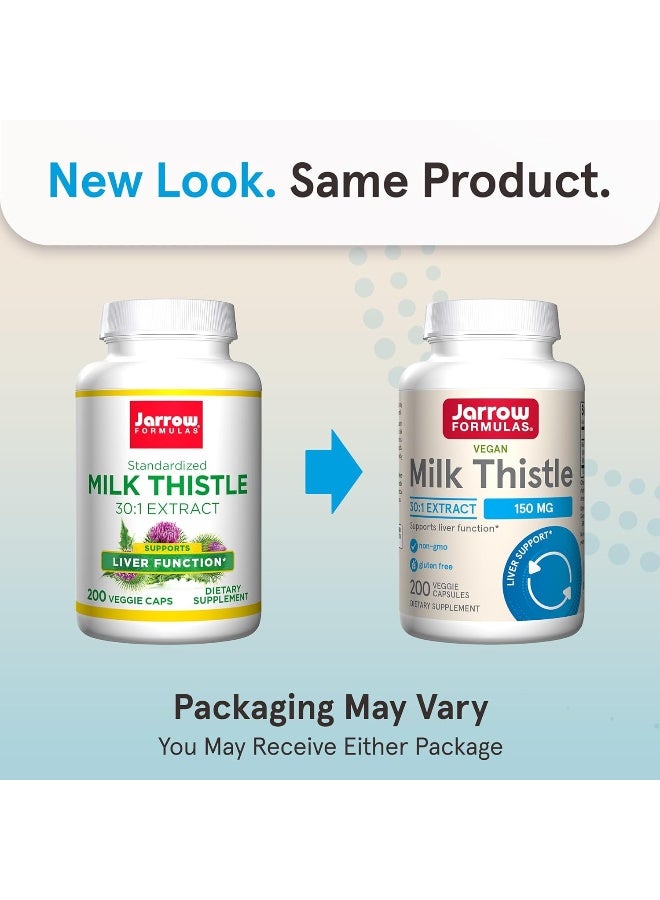 jarrow formulas Milk Thistle (Silymarin Marianum), Promotes Liver Health- 150 mg Per Capsule - 200 Veggie Capsules - Image 2