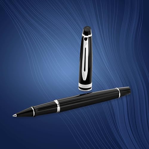 Waterman Expert RollerBall Pen, Gloss Black with Chrome Trim, Fine Point, Black Ink, Gift Box - Image 5