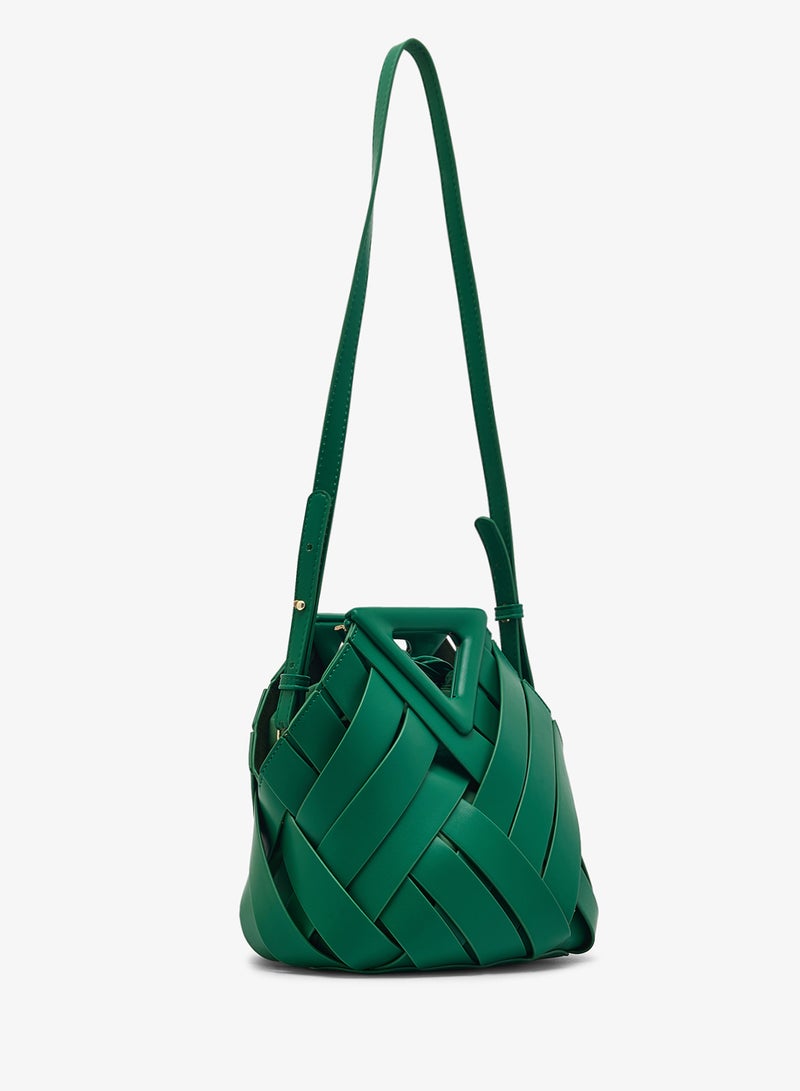 ELLA woven texture top handle crossbody - Image 2