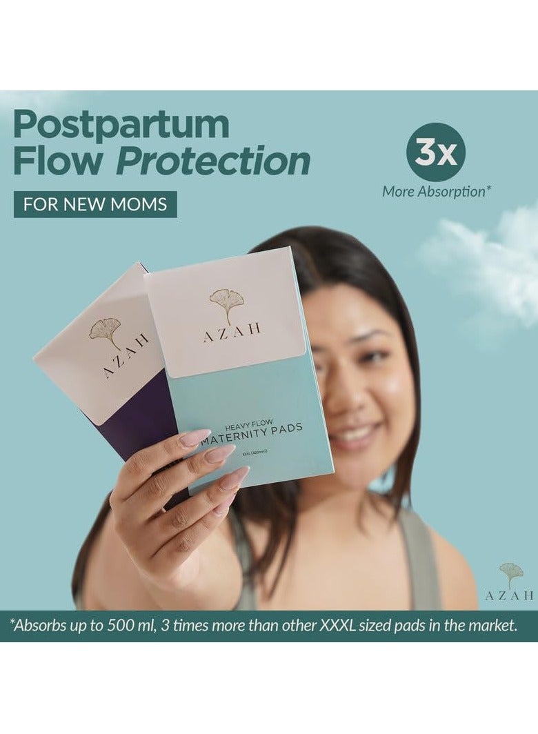 Azah Maternity Pads after Delivery [Pack of 25] | XXXL Sanitary Napkins for Women after Delivery | Leak Proof Sanitary Pads for Women | For Postpartum Flow, Urine Incontinence, Ultra Heavy Flow - Image 2