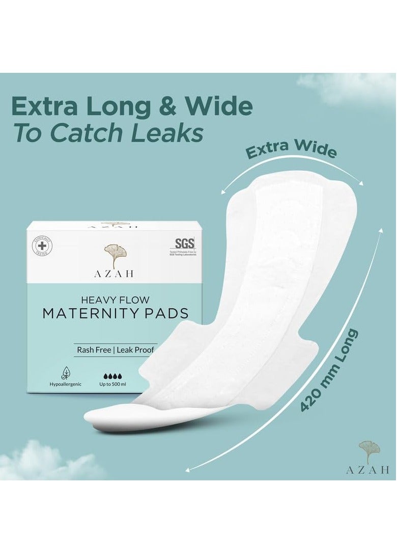 Azah Maternity Pads after Delivery [Pack of 25] | XXXL Sanitary Napkins for Women after Delivery | Leak Proof Sanitary Pads for Women | For Postpartum Flow, Urine Incontinence, Ultra Heavy Flow - Image 4