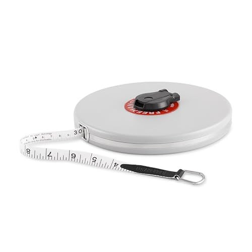 FREEMANS Leatherette 50m:13mm Fibreglass Measuring Tape - 50m/165ft || Case Reinforced with Stainless Steel Band || Durable Winding Mechanism Handle and Stainless Steel Mouth with End Hook - Image 3