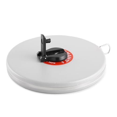 FREEMANS Leatherette 50m:13mm Fibreglass Measuring Tape - 50m/165ft || Case Reinforced with Stainless Steel Band || Durable Winding Mechanism Handle and Stainless Steel Mouth with End Hook - Image 4