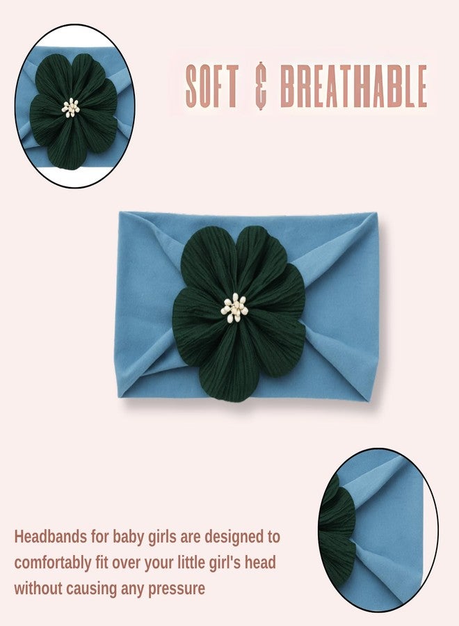ANNACREATIONS ANNA CREATIONS 5 Pcs Baby Headbands for Girls & Boys, Soft Stretchy Hair Bands with Bow Knot and Flower Design, Comfortable and Stylish Hair Accessories for Newborn, Infant and Toddler Babies - Image 4