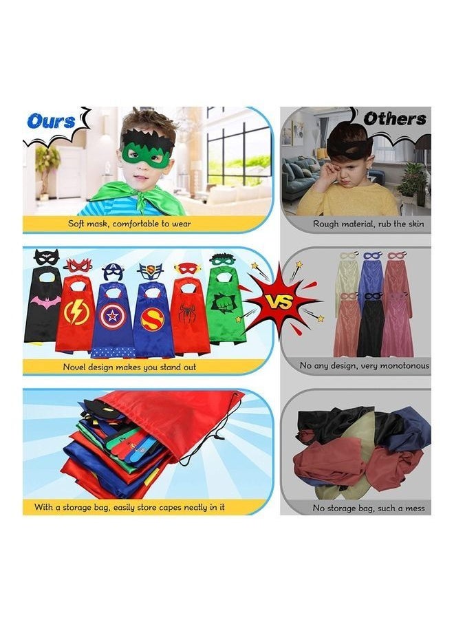 ماركة غير محددة 6-Piece Superhero Cape And Mask With Bracelet  - Image 3