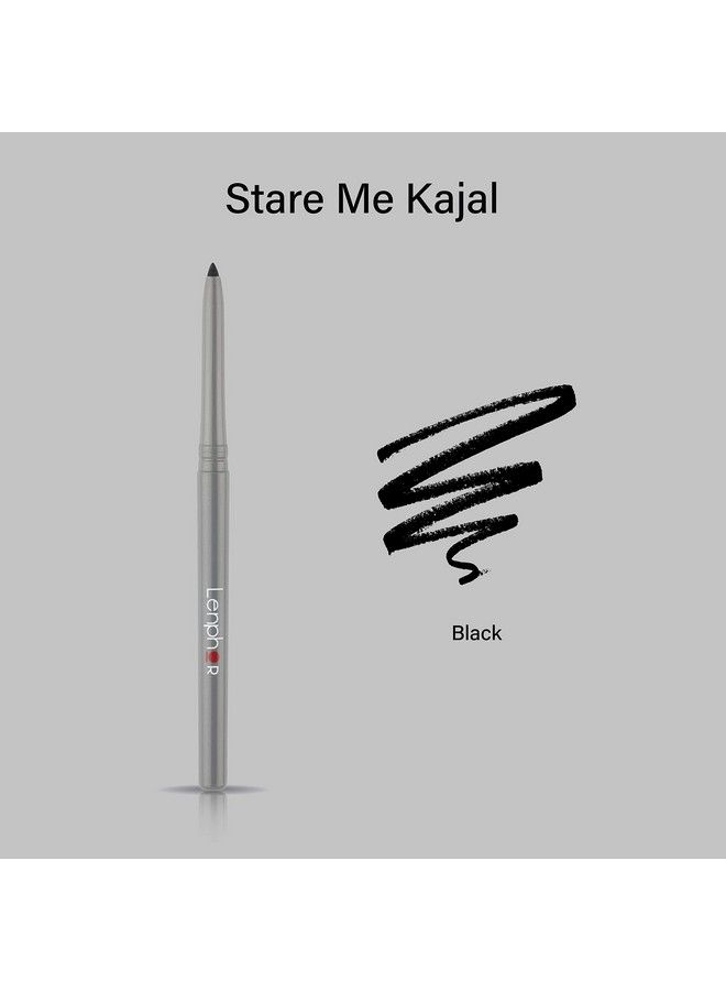 Lenphor Stare Me Eye Kajal Pencil Black Waterproof Long Lasting With Creamy Texture & Matte Finish Eye Makeup Eye Pencil Precision Tip Kajal Black Waterproof - Image 5