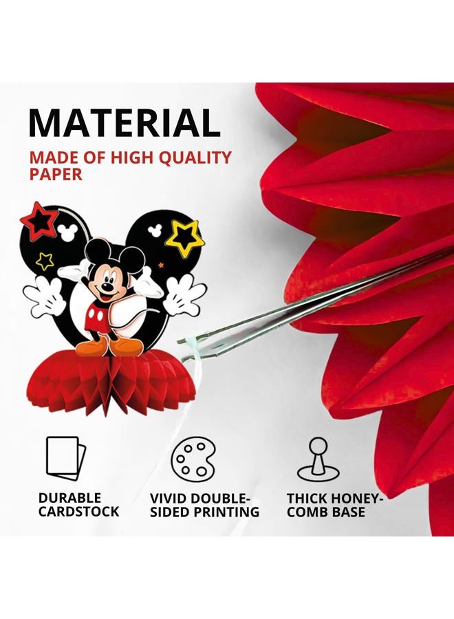 BOGAZNET 12PCS Mickey Mouse Centerpieces – Set of 12 Birthday and Baby Shower Table Decorations Honeycomb Party Decor Cute Centerpiece Set for Kids Celebrations and Themed Events - Image 3