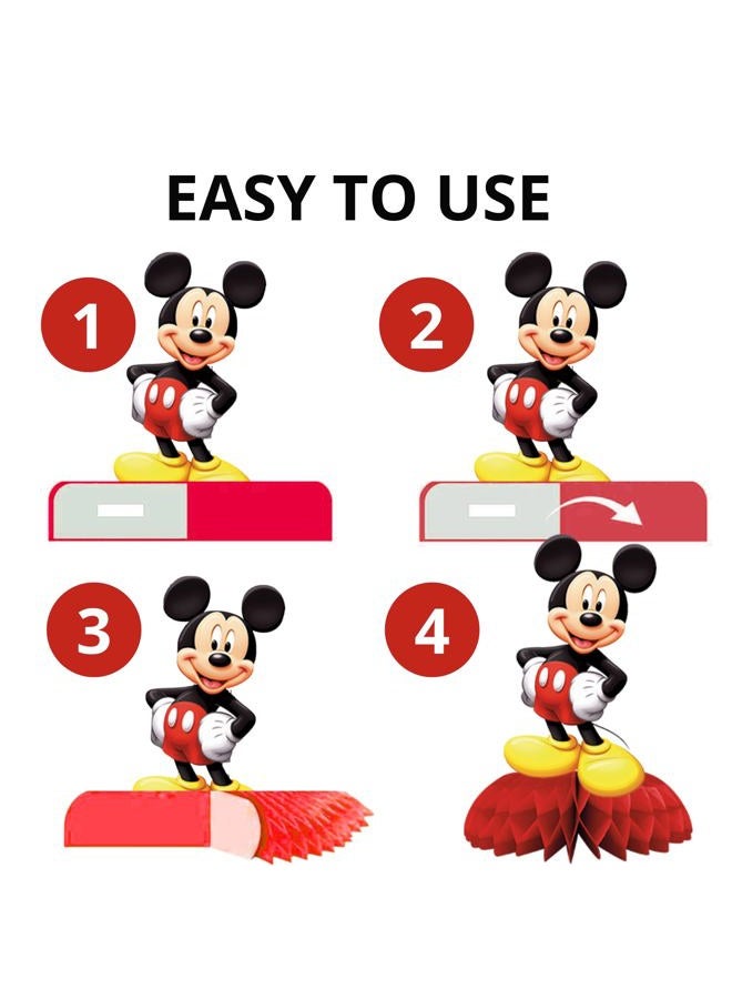 BOGAZNET 12PCS Mickey Mouse Centerpieces – Set of 12 Birthday and Baby Shower Table Decorations Honeycomb Party Decor Cute Centerpiece Set for Kids Celebrations and Themed Events - Image 5