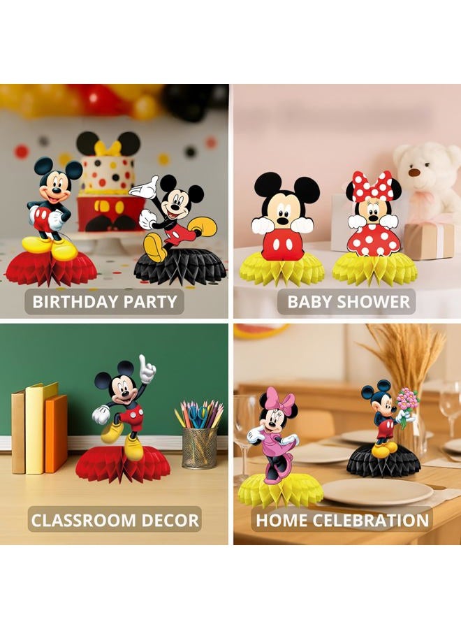 BOGAZNET 12PCS Mickey Mouse Centerpieces – Set of 12 Birthday and Baby Shower Table Decorations Honeycomb Party Decor Cute Centerpiece Set for Kids Celebrations and Themed Events - Image 4