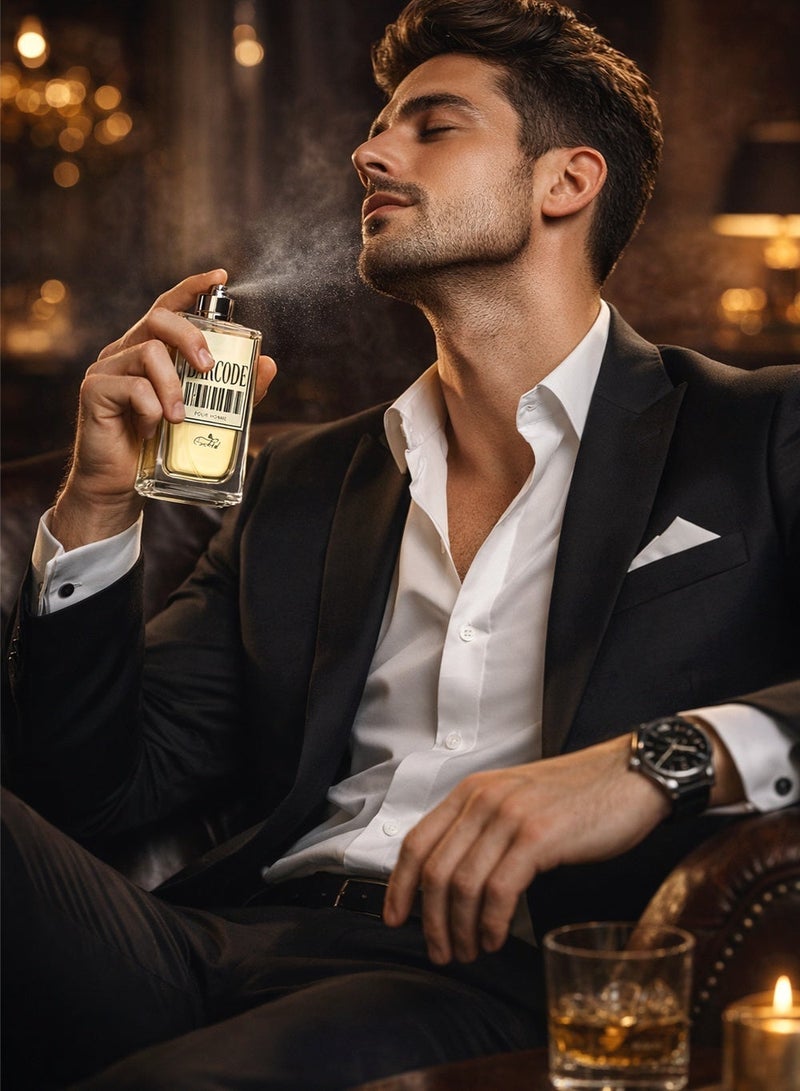 Orchid Barcode Pour Homme Eau De Parfum 80ML for Men Long Lasting Woody Spicy Perfume with Bergamot, Grapefruit, Leather, Vanilla & Amber - Image 3