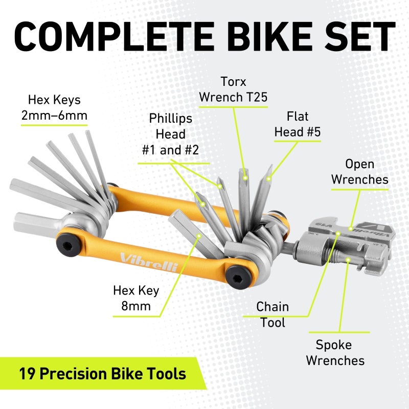 فايبريلي أداة Vibrelli Bike Multi Tool V19 - مع حقيبة حمل - أداة متعددة الأداء للدراجة - Image 2