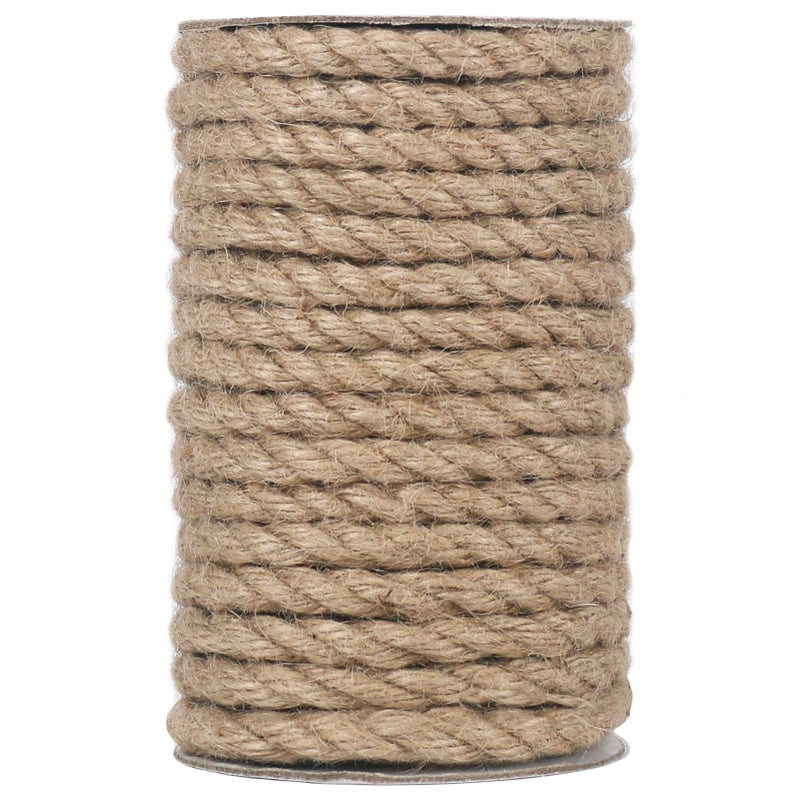 Vivifying Jute Rope, 50 Feet 8Mm Natural Heavy Duty Twine For Crafts, Cat Scratch Post, Bundling And Hanging - Image 1