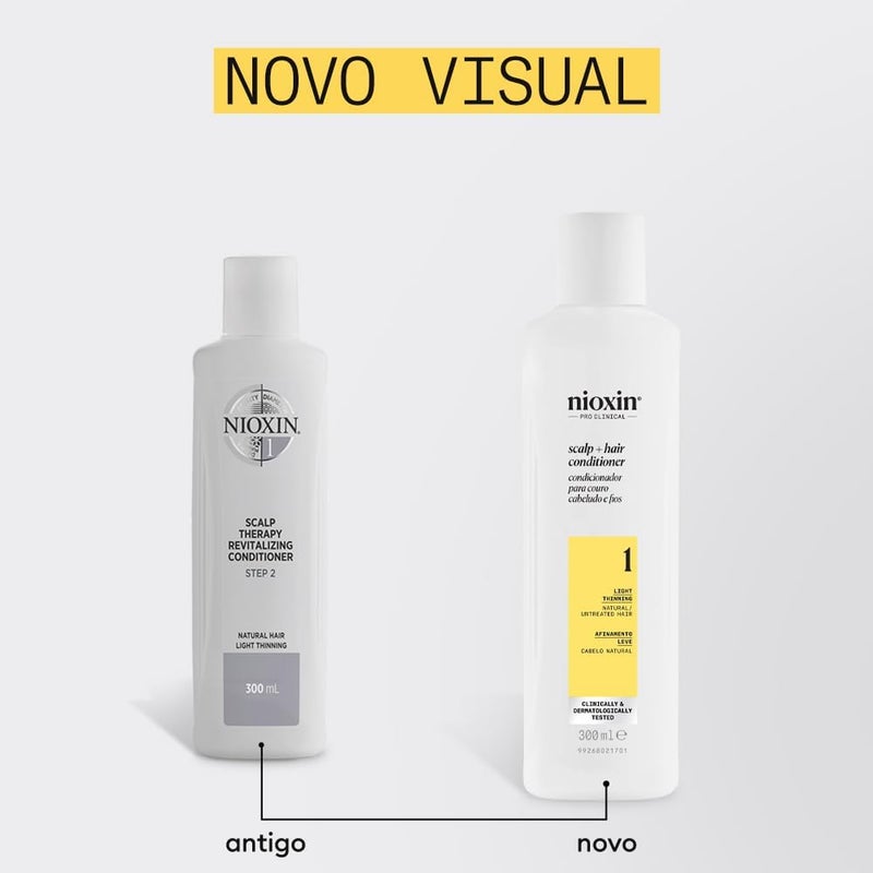 Nioxin System 1 Scalp + Hair Conditioner  Hair Thickening Conditioner for Natural Hair with Light Thinning  with Niacinamide (300ml) - Image 1
