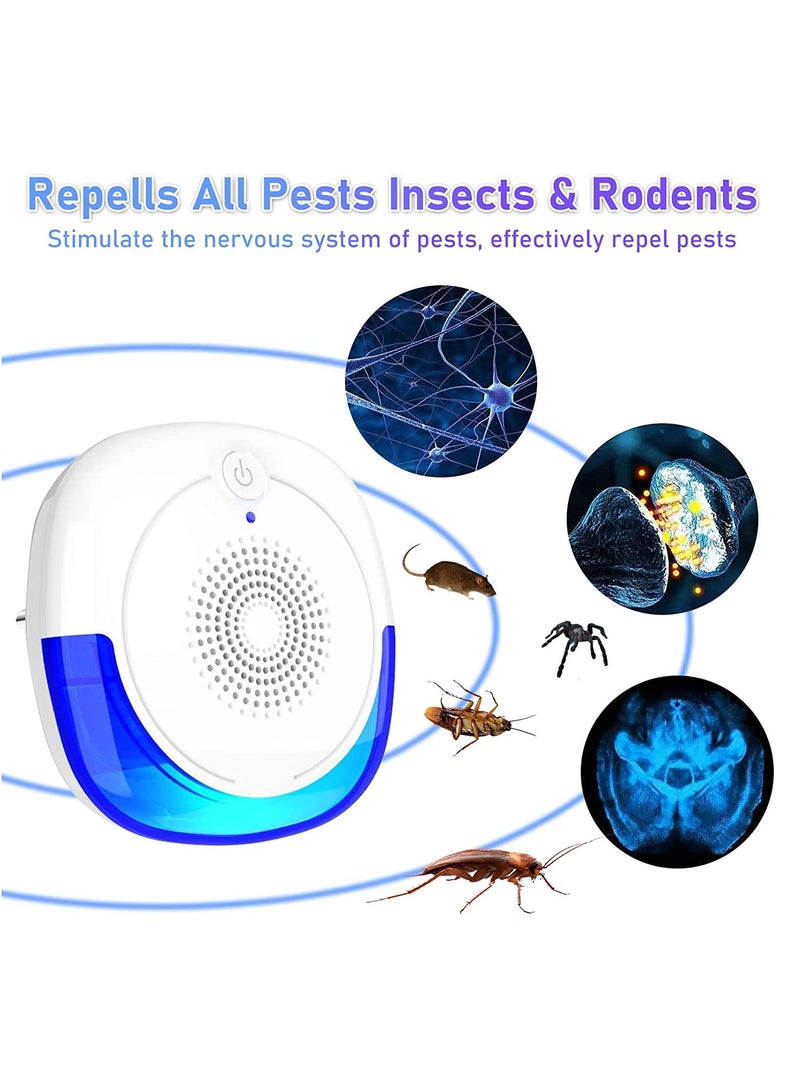 كابتن تيك Ultrasonic Pest Repellent, 5w Electronic Ultrasonic Pest Repellent Indoor for Home Plug-in with UV Light, for Insect Mice, Mouse, Bugs, Flea, Fly, Spiders, for House Garage Hotel (4 Pack) - Image 3