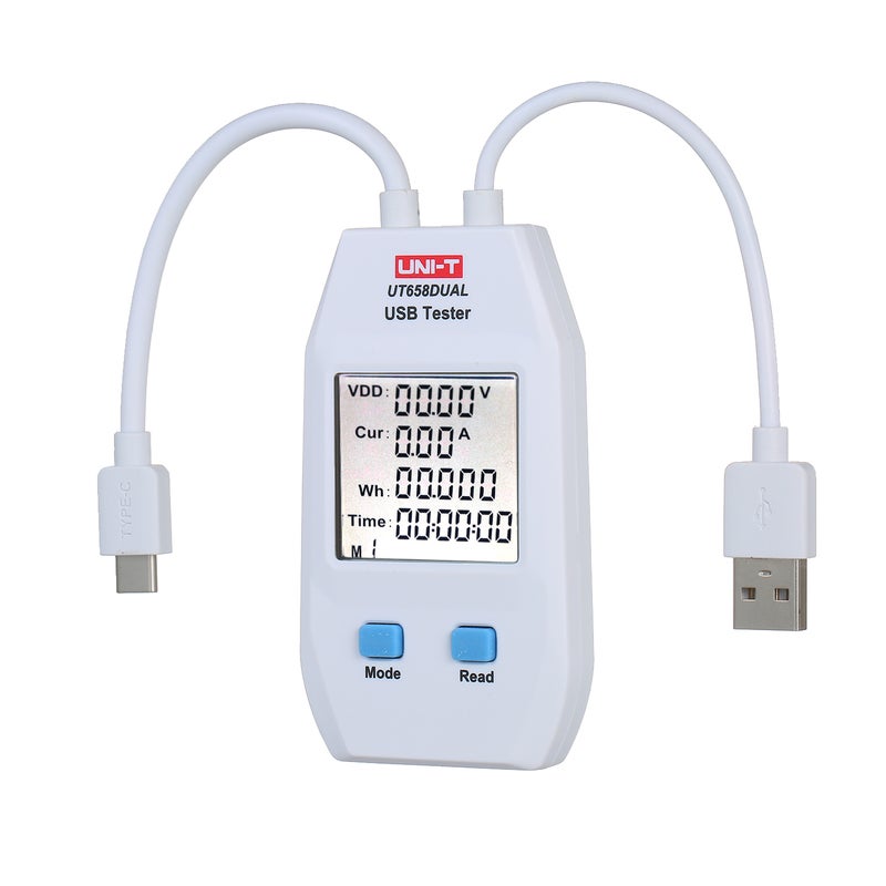 USB Power Meter LCD USB Tester Detector Voltmeter Ammeter Digital Power Capacity Tester (UT658-Dual) - Image 4