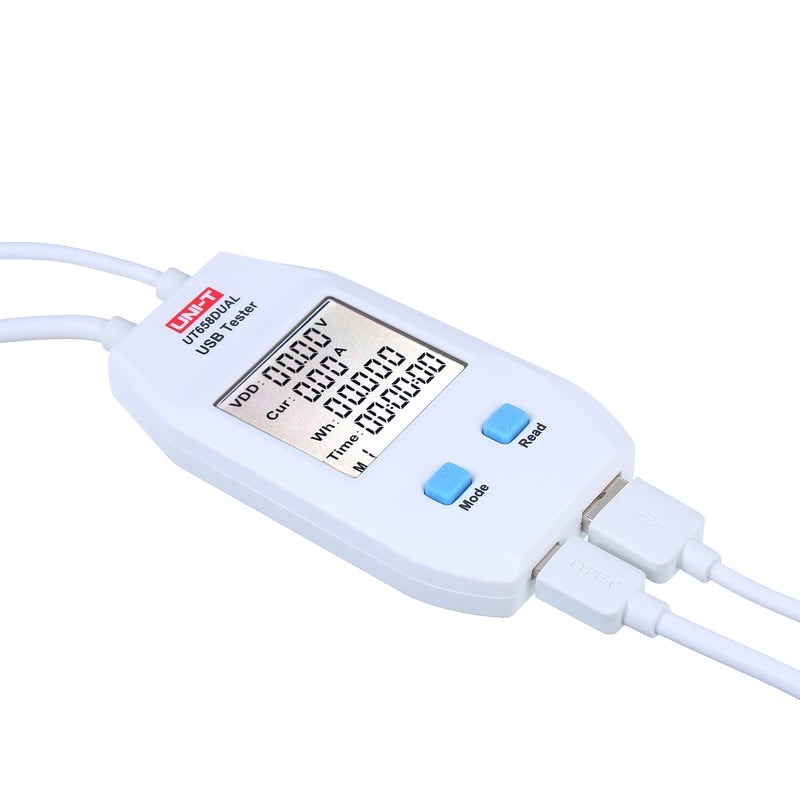 USB Power Meter LCD USB Tester Detector Voltmeter Ammeter Digital Power Capacity Tester (UT658-Dual) - Image 2