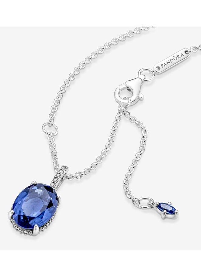 PANDORA - Pandora Blue Gem Silver Necklace for Women - Image 1