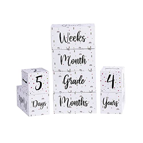 Butterthief Milestone Age Blocks to Capture Priceless Milestone Memorable Moments for Pregnant Women & Your Baby Social Media Photography Props. Days, Weeks, Months and Grade (Set of 3pcs,White) - Image 2