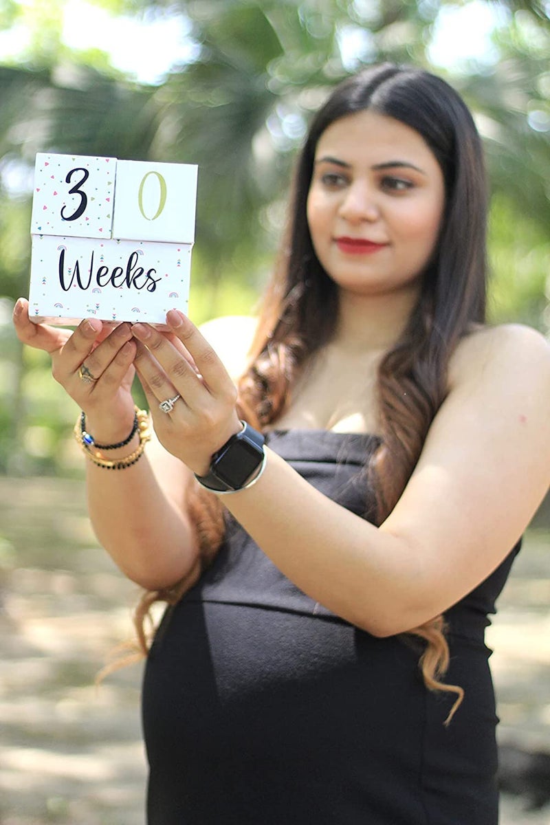 Butterthief Milestone Age Blocks to Capture Priceless Milestone Memorable Moments for Pregnant Women & Your Baby Social Media Photography Props. Days, Weeks, Months and Grade (Set of 3pcs,White) - Image 5