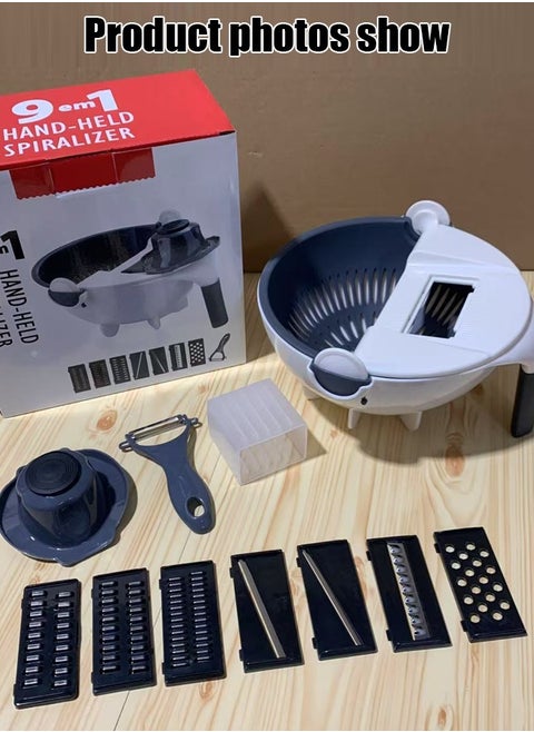 Adjustable 9-in-1 Vegetable Cutter: Multifunctional Slicer for Potatoes, Carrots, Ginger & More