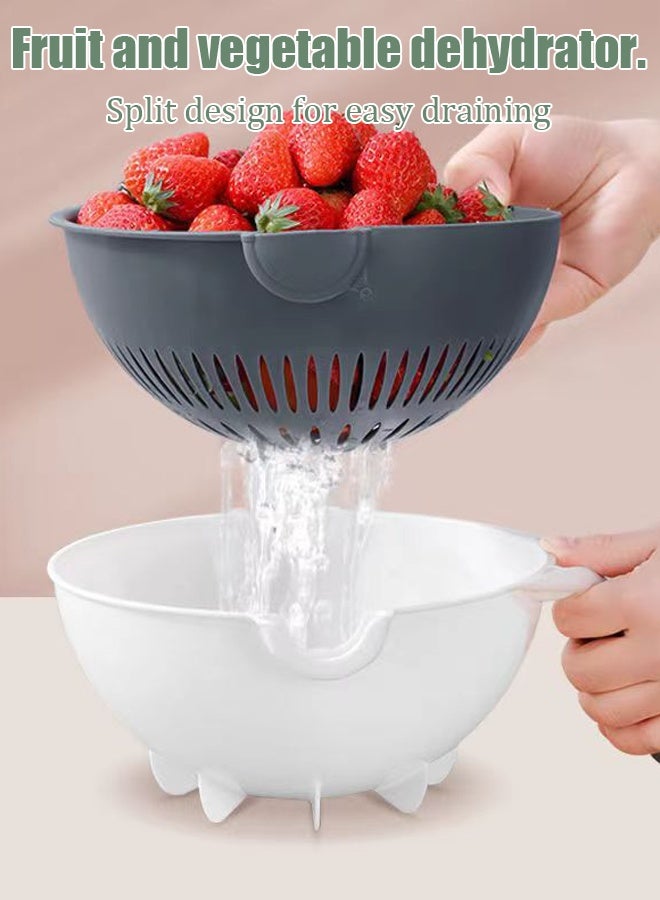 Vegetable Chopper Slicer 9-in-1 Multipurpose Vegetable Cutter With Rapid Drain Basket White/Black  - Image 3