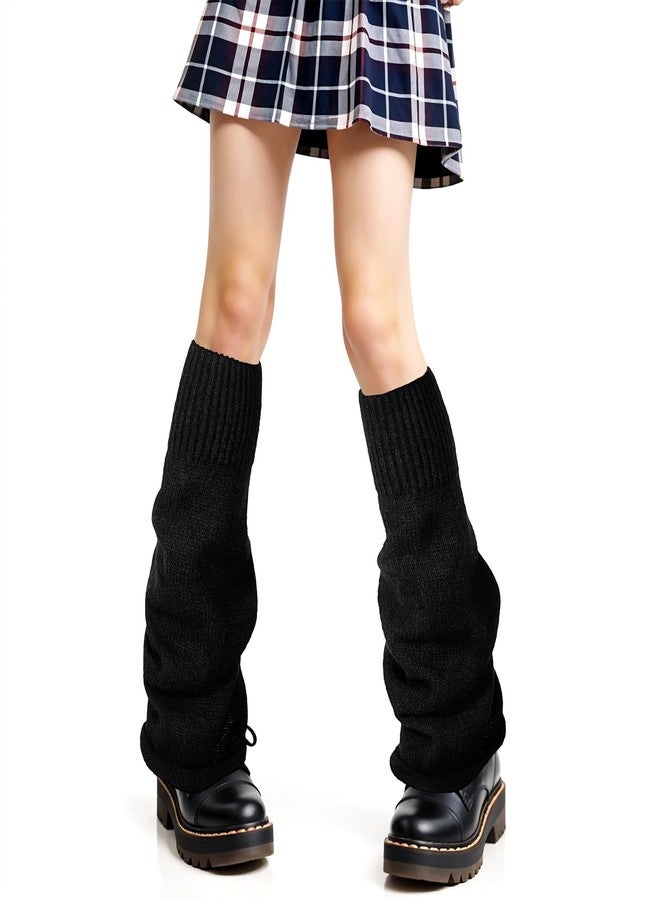 FdcLixuvol جوارب ساق سوداء من FdcLixuvol، جوارب ساق كاواي، جوارب ساق واسعة بنمط قوطي، جوارب للكاحل، إكسسوارات قوطية فضفاضة بأساور كروشيه للنساء والفتيات - Image 1
