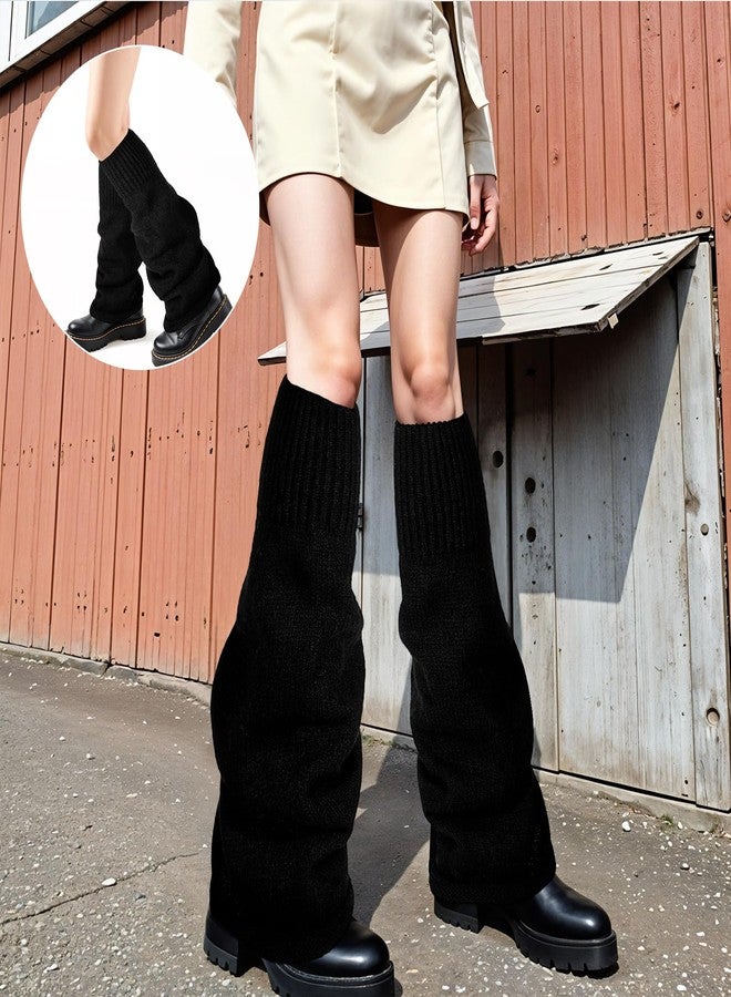 FdcLixuvol جوارب ساق سوداء من FdcLixuvol، جوارب ساق كاواي، جوارب ساق واسعة بنمط قوطي، جوارب للكاحل، إكسسوارات قوطية فضفاضة بأساور كروشيه للنساء والفتيات - Image 5
