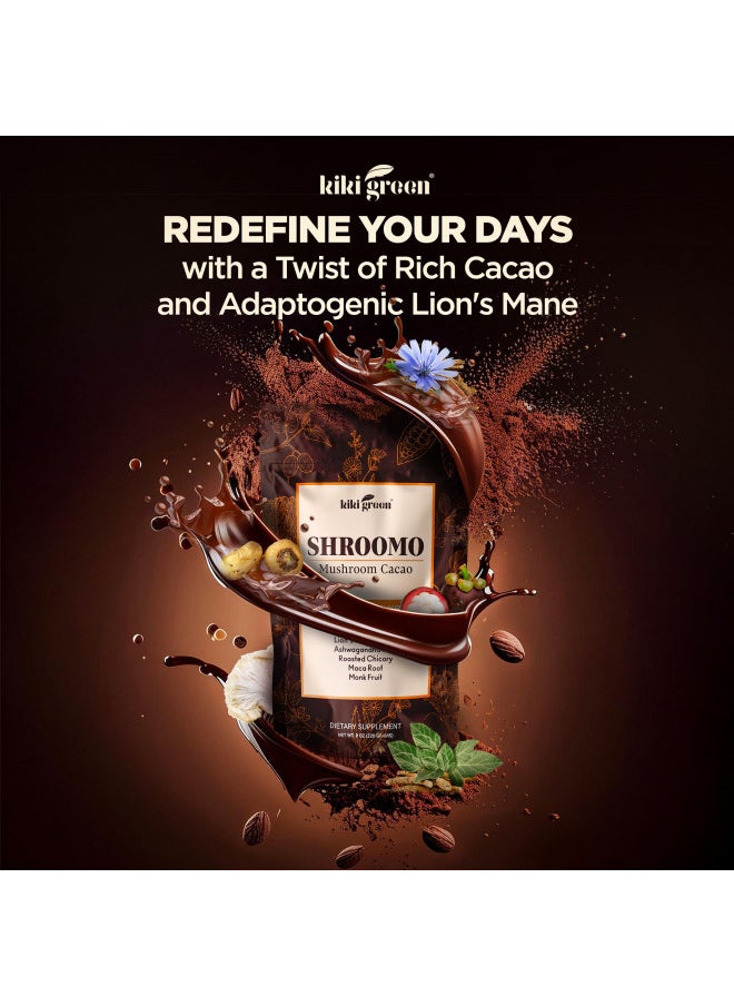 KIKI Green SHROOMO: Mushroom Coffee Alternative | Master Blend of Lion's Mane, Ashwagandha for Mental Clarity, Energy & Focus, Maca Root, Roasted Chicory, Monk Fruit | Cacao Coffee Alternative 8 oz by KIKI Green  - Image 2