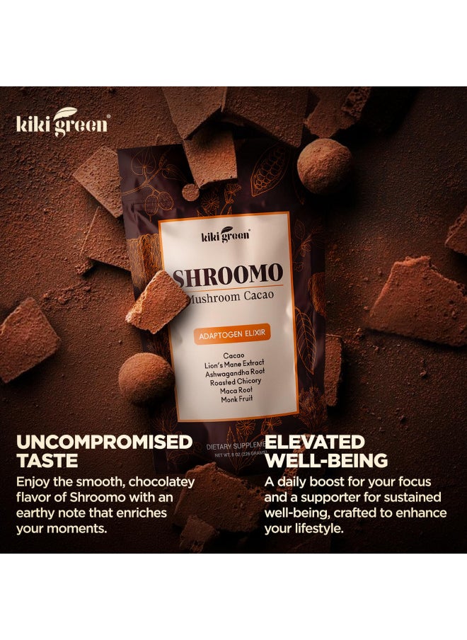 KIKI Green SHROOMO: Mushroom Coffee Alternative | Master Blend of Lion's Mane, Ashwagandha for Mental Clarity, Energy & Focus, Maca Root, Roasted Chicory, Monk Fruit | Cacao Coffee Alternative 8 oz by KIKI Green  - Image 4