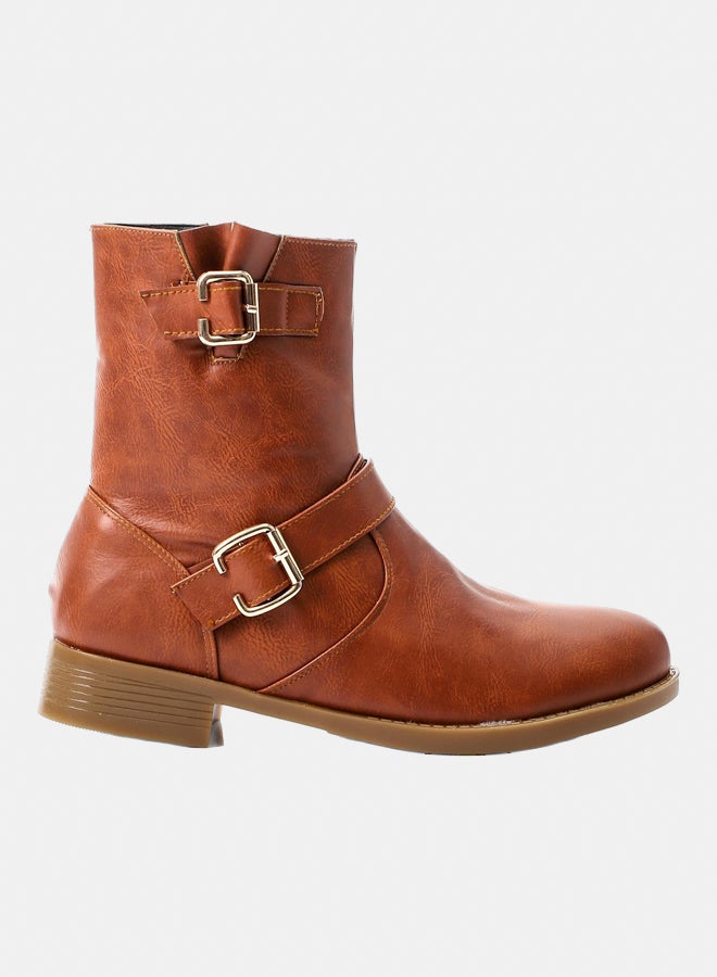 XO Style Leather Ankle Boot 1201 Camel - Image 3